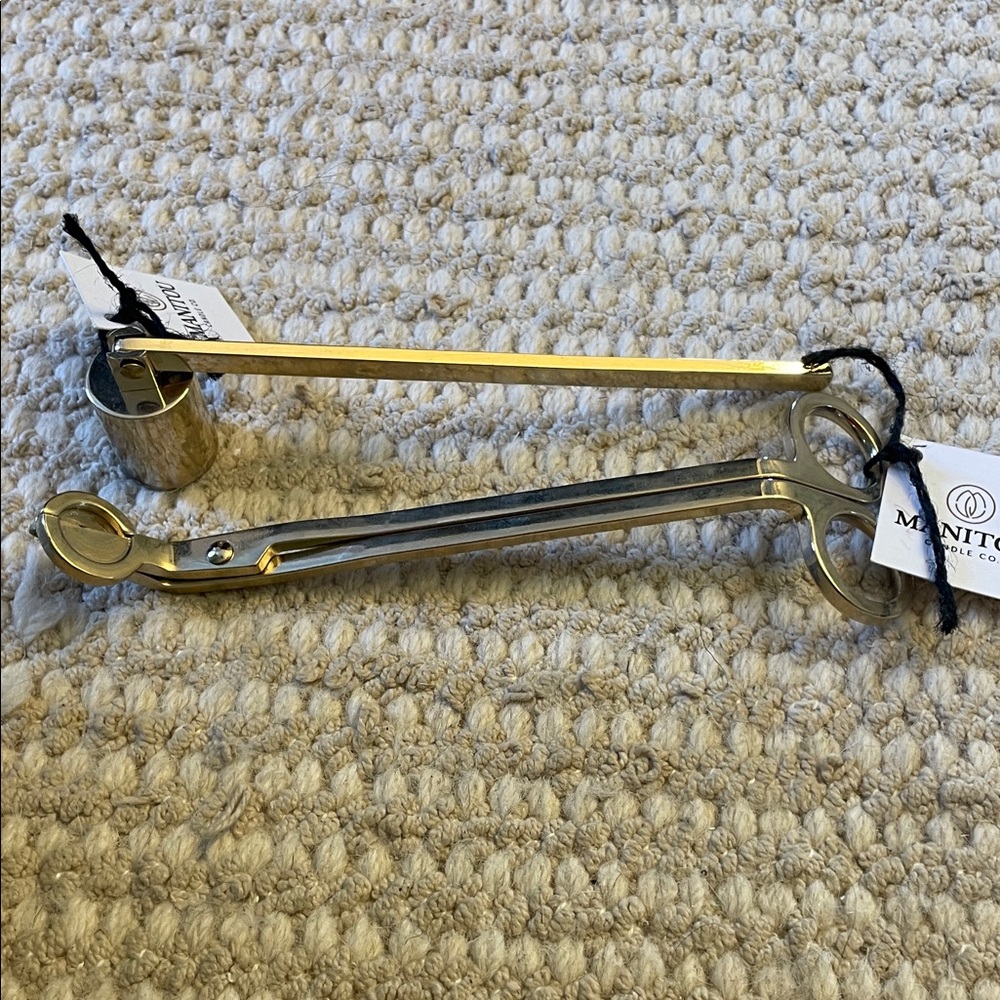 Gold Candle Snuffer and Wick Trimmer Set